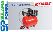 STAR 1xSD 80/5 M 1,HP 220V (6 KAT 20 DAİRE) 100 LT YATIK TANKLI PAKET HİDROFOR