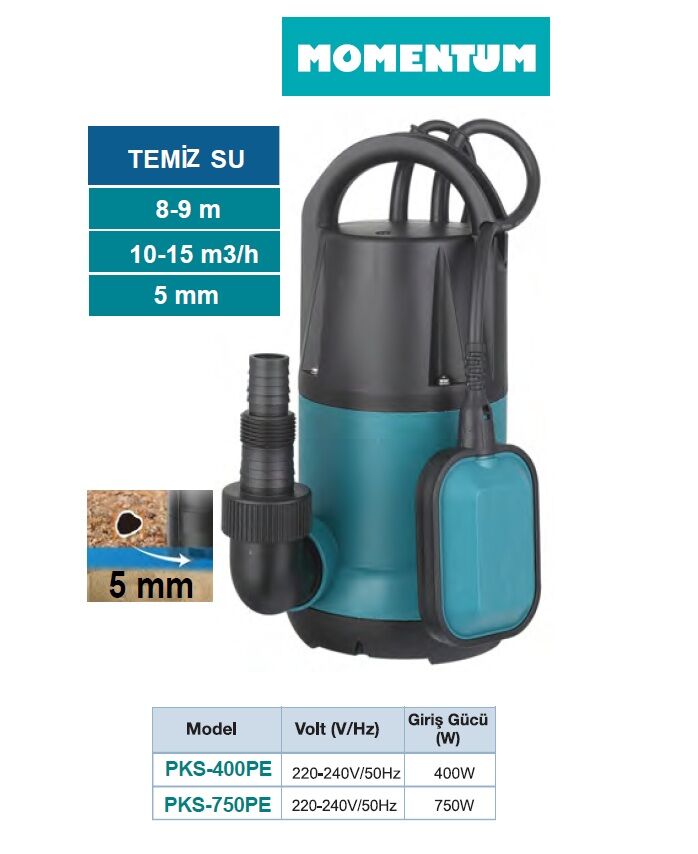 PKS-750PE - 750W 220V DRENAJ DALGIÇ POMPA