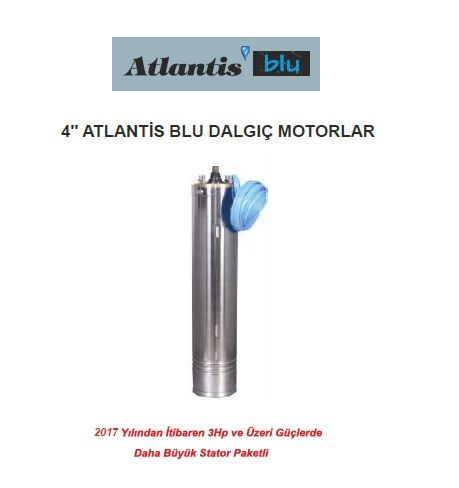 Atlantis Blu 4ATB 150M   1.5Hp 220V   4'' Dalgıç Motor