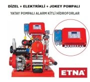 Etna Y2 KO 15/6-40+D10+KO 4/8     5.5 Hp Elektrikli- 10Hp Dizel 380V  Yatay Pompalı Alarm Kitli Yangın Hidroforu (Dizel + Elektrikli + Jokey Pompalı)