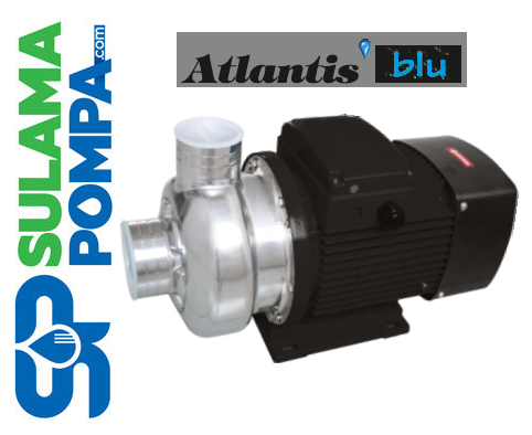 ATLANTİS ACF 150M/316 1.5 HP 220V KOMPLE PASLANMAZ ÇELİK AÇIK FANLI SANTRİFÜJ POMPA