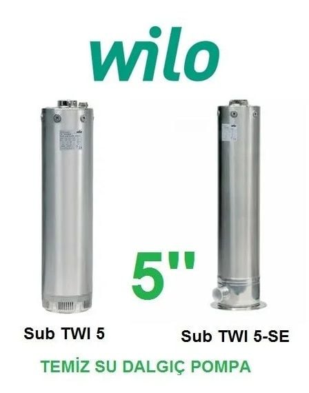 WİLO SUB-TWI5 304 M   0.55kW  220V  5'' PASLANMAZ ÇELİK KESON KUYU DALGIÇ POMPA