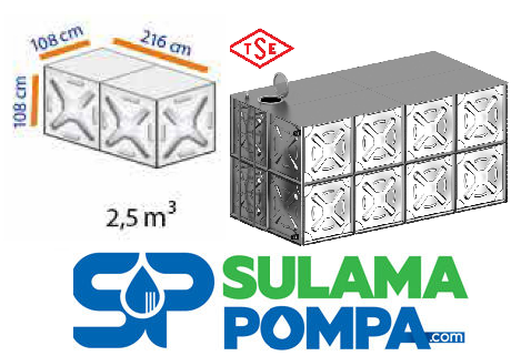2,5 m3 PASLANMAZ ÇELİK SU DEPOSU