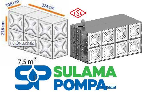 7,5 m3 PASLANMAZ ÇELİK SU DEPOSU