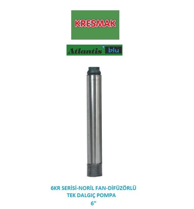 Atlantis Blu 6KR/NORE09   20Hp   6'' Tek Motorsuz Dalgıç Pompa (Noril Fan-Difüzörlü)