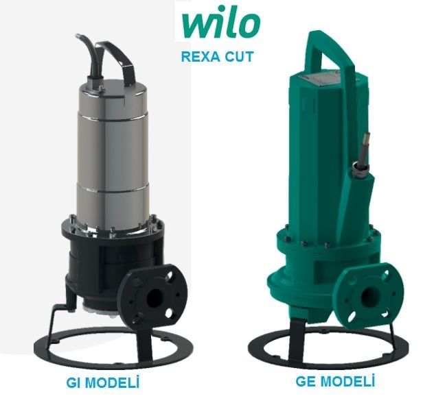 Wilo Rexa CUT GEO3.20/P-T15-2-540X  1.5kW 380V  Parçalayıcı Bıçaklı Pis Kirli Foseptik Atıksu Dalgıç Pompa