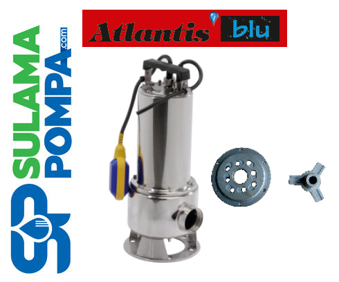 ATLANTİS PASPARCL 10-1.1T 1.5 HP 380V PARÇALAYICI BIÇAKLI PASLANMAZ ÇELİK DALGIÇ POMPA