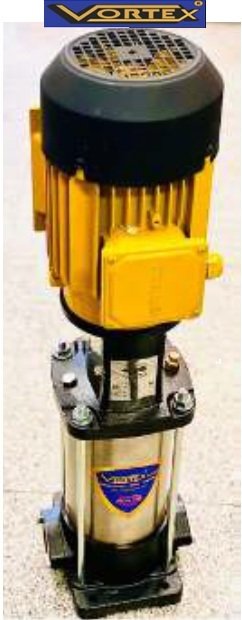 Vortex VDS 14-03  1.5Hp 380V  Paslanmaz Çelik Fanlı Dik Milli Kademeli İnline Pompa