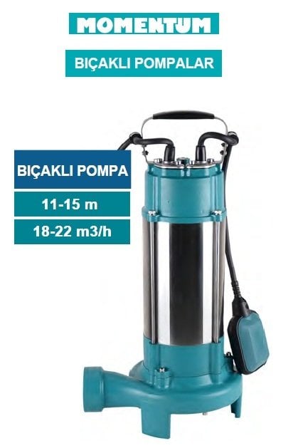 MOMENTUM PSP16-15/1.5   -2HP-220V-  PARÇALAYICI BIÇAKLI PASLANMAZ GÖVDELİ FOSEPTİK DALGIÇ POMPA