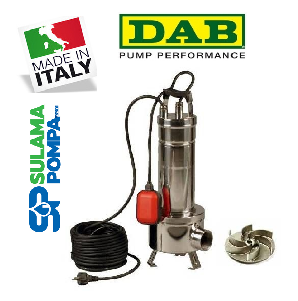 DAB FEKA VS 1000 T-NA 1,36 HP 380W  KOMPLE PASLANMAZ FOSEPTİK DALGIÇ POMPA
