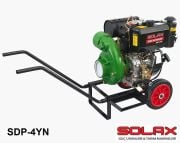 Solax SDP-4YN   4'' X 4'' Dizel İpli Marşlı Yüksek Basınçlı Motopomp (Su Motoru-Aküsüz-El Arabası Tipi)