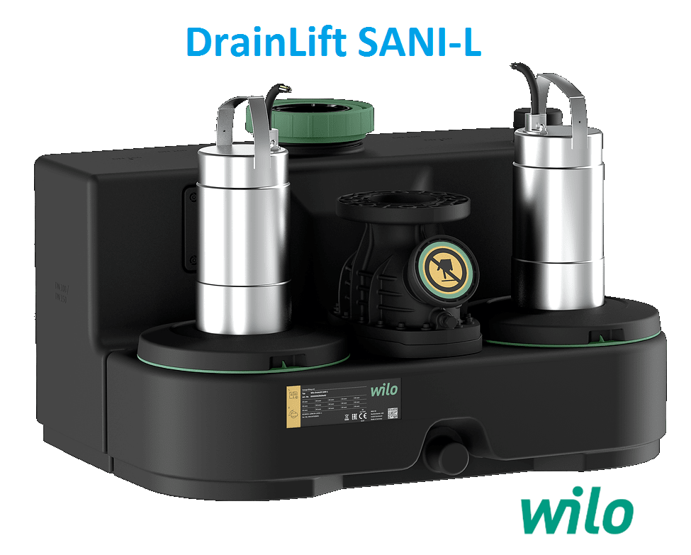 Wilo DrainLift SANI-L.23T/4  2x5kW 380V  Çift Pompalı Foseptik Tahliye Cihazı (Atıksu Terfi İstasyonu)