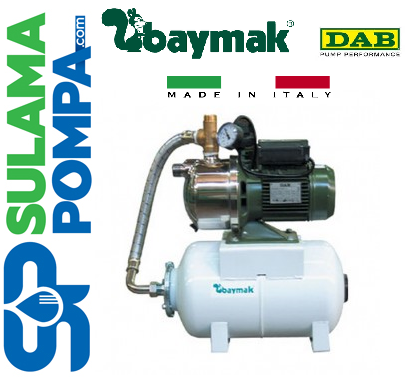 BAYMAK JETİNOX 82 M 0,8 HP 50 LT TANKLI 220V PASLANMAZ PAKET HİDROFOR