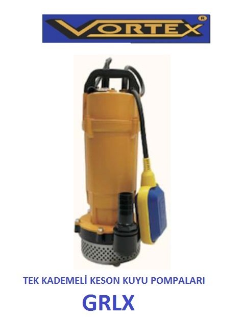 Vortex GRLX 050 M   0.5Hp 220V  Tek Kademeli Flatörlü Keson Kuyu Dalgıç Pompa