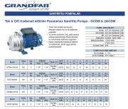 Grandfar 2GCDm 70/150  2Hp 220V  Paslanmaz Çelik Gövdeli Çift Kademeli Santrifüj Pompa-Aisi 304