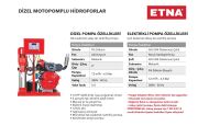Etna YKO 10/7-30/D10     4 Hp elektrikli- 10Hp Dizel 380V  Dik Milli Dizel Motopomplu Yangın Hidroforu (Dizel + Elektrikli)