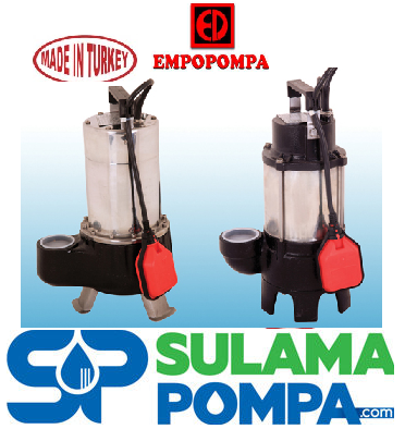 EMPO SU AYGIRI 150 M  1.5 HP 220V AÇIK FANLI PİS SU FOSEPTİK DALGIÇ POMPA