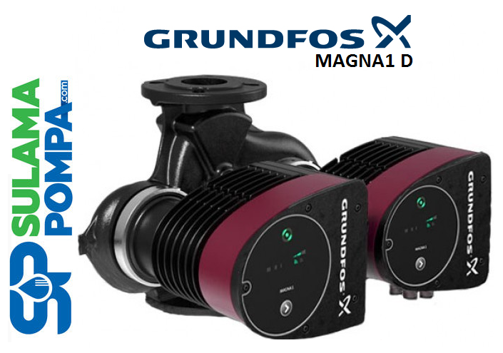 GRUNDFOS MAGNA1 D 65-120 F 340mm DN65 PN10 İKİZ TİP FREKANS KONVERTÖRLÜ SİRKÜLASYON POMPASI (FLANŞLI)-99221380