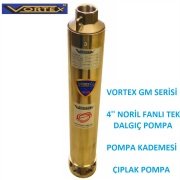 Vortex 24 GM-25  10Hp  4\'\' Tek Dalgıç Pompa (Noril Fanlı Çıplak Pompa-Kademe)