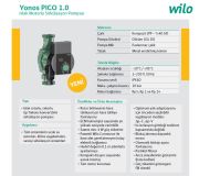 Wilo Yonos PICO1.0 25/1-6-130  Dişli Frekans Kontrollü Islak Rotorlu Sirkülasyon Pompası