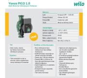 Wilo Yonos PICO1.0 25/1-8-130  Dişli Frekans Kontrollü Islak Rotorlu Sirkülasyon Pompası