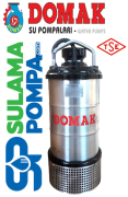 DOMAK ASG3407 5,5 HP 380V PASLANMAZ ÇELİK GÖVDELİ ATIK SU DALGIÇ POMPA