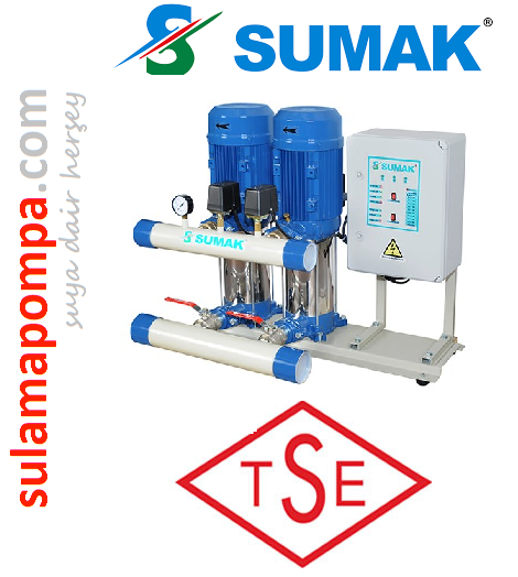 SUMAK SHT12B 220/4 2X2,2 HP 380V ÇİFT POMPALI DÜŞEY MİLLİ KADEMELİ HİDROFOR