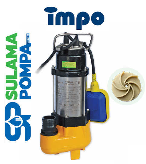 İMPO V250F 0.34 HP 220V PİS - KİRLİ SU DALGIÇ POMPA