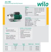 Wilo WJ203  0.75kW 220V  Kendinden Emişli Tek Kademeli Paslanmaz Çelik Santrifüj Pompa