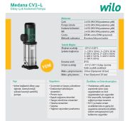 Wilo Medana CV1-L.1011-1/E/E/160  5.5kW 380V  Paslanmaz Çelik Gövdeli Dikey Milli Çok Kademeli Santrifüj Pompa