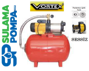 VORTEX VKP S/S 9-06 M 2.5 HP 220V YATAY KADEMELİ KOMPLE PASLANMAZ ÇELİK SESSİZ HİDROFOR