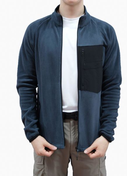 Wolfram Mevsimlik Polar Hırka Gri-Siyah - 3XL