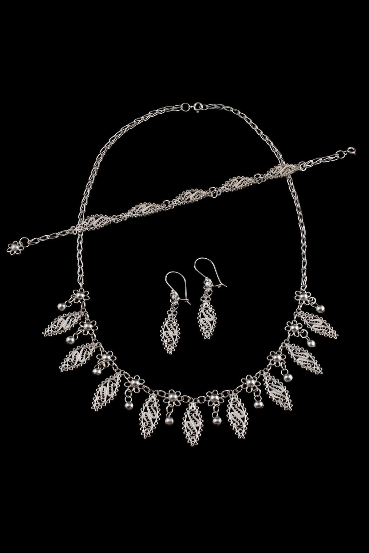 Gerdanlıklı Telkari Gümüş Set 031