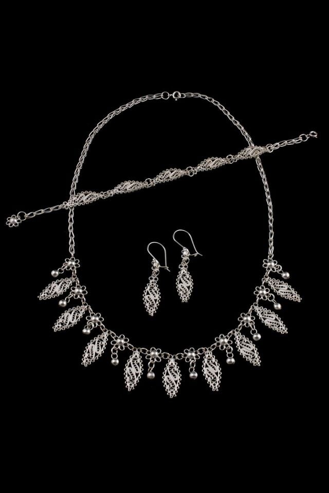 Gerdanlıklı Telkari Gümüş Set 031