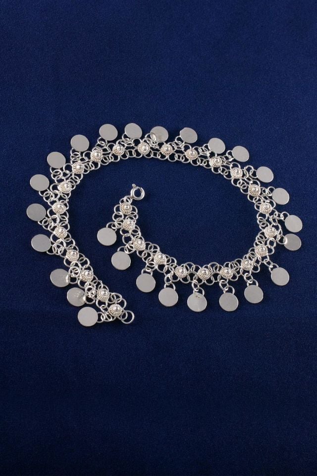 Yöresel Pullu Kişniş Gümüş Halhal 033