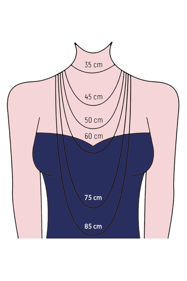 65 cm Forse Roz Gümüş Zincir