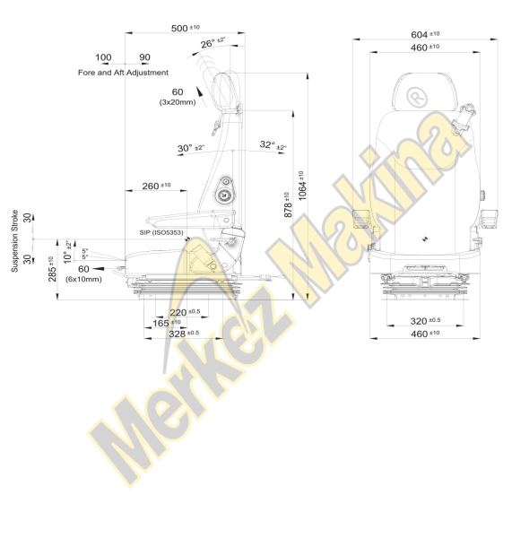 P1410/EA61 İŞ MAKİNALARI KOLTUKLARI