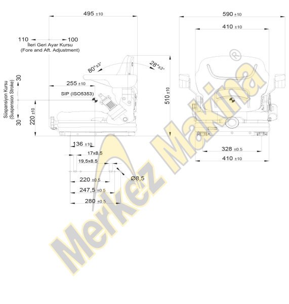 20/MN60 FORKLİFT KOLTUKLARI