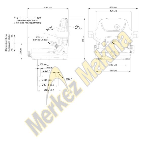 21/MN60 FORKLİFT KOLTUKLARI