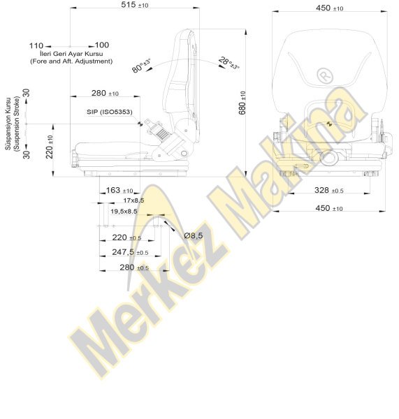 23/MN60 FORKLİFT KOLTUKLARI