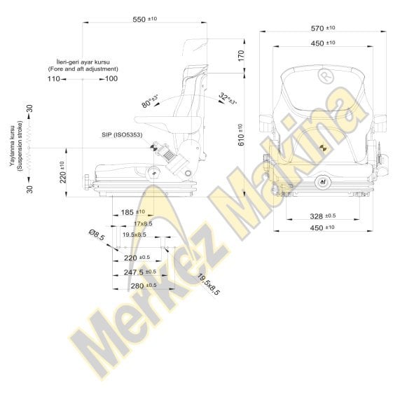 26/MN60 FORKLİFT KOLTUKLARI