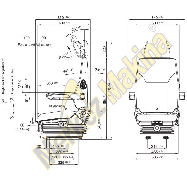 P1101/M80H3 SÜRÜCÜ KOLTUKLARI