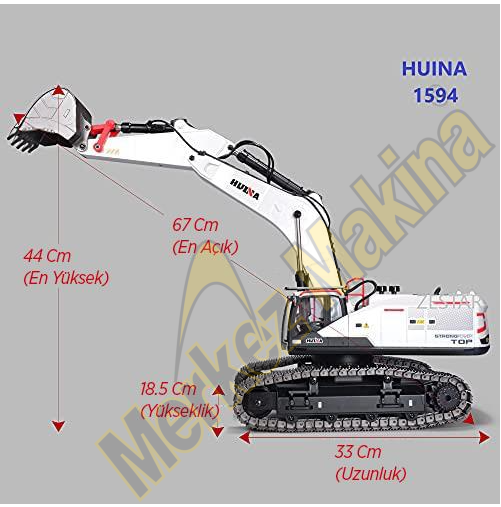 HUINA 1/14 profesyonel 22 Kanal RC Model 4 Farklı Kepçeli Ekskavatör Kazıcı Uzaktan Kumandalı Çok Fonksiyonlu İş Makinası 2.4G Sesli ve Işıklı 1594