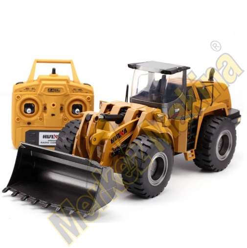 HUINA 1/14 10 Kanal FULL METAL Uzaktan Kumandalı Profesyonel RC Model Wheel Loader Damper İş Makinası -6 KG AĞIRLIK 2.4G Full Fonksiyon Sesli ve Işıklı -1583
