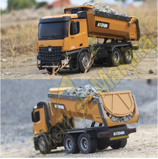 HUINA 1/14 Yüksek Kalite RC Model Damperli Kamyon Uzaktan Kumandalı Metal İş Makinası - 10KG Yükleme Kapasiteli - 2.4G Full Fonksiyon Sesli ve Işıklı - 1573