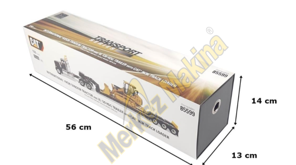 1:50 Ölçek International HX520 Siyah Çekici +XL 120 Dorse ve Cat 963K Dozer Sergilemeye Hazır Metal Model