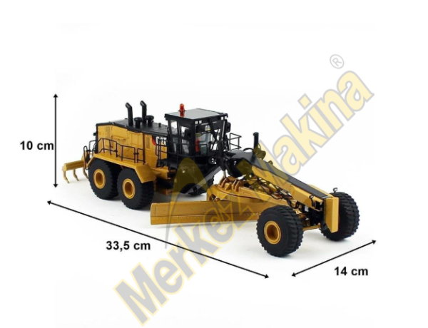 CAT 24 MOTOR GRADER 1:50 Sergilemeye Hazır Metal  İş Makinası Modeli