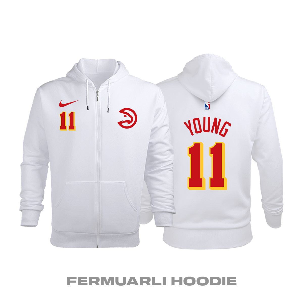 Atlanta Hawks: Association Edition 2020/2021 Fermuarlı Kapüşonlu Hoodie