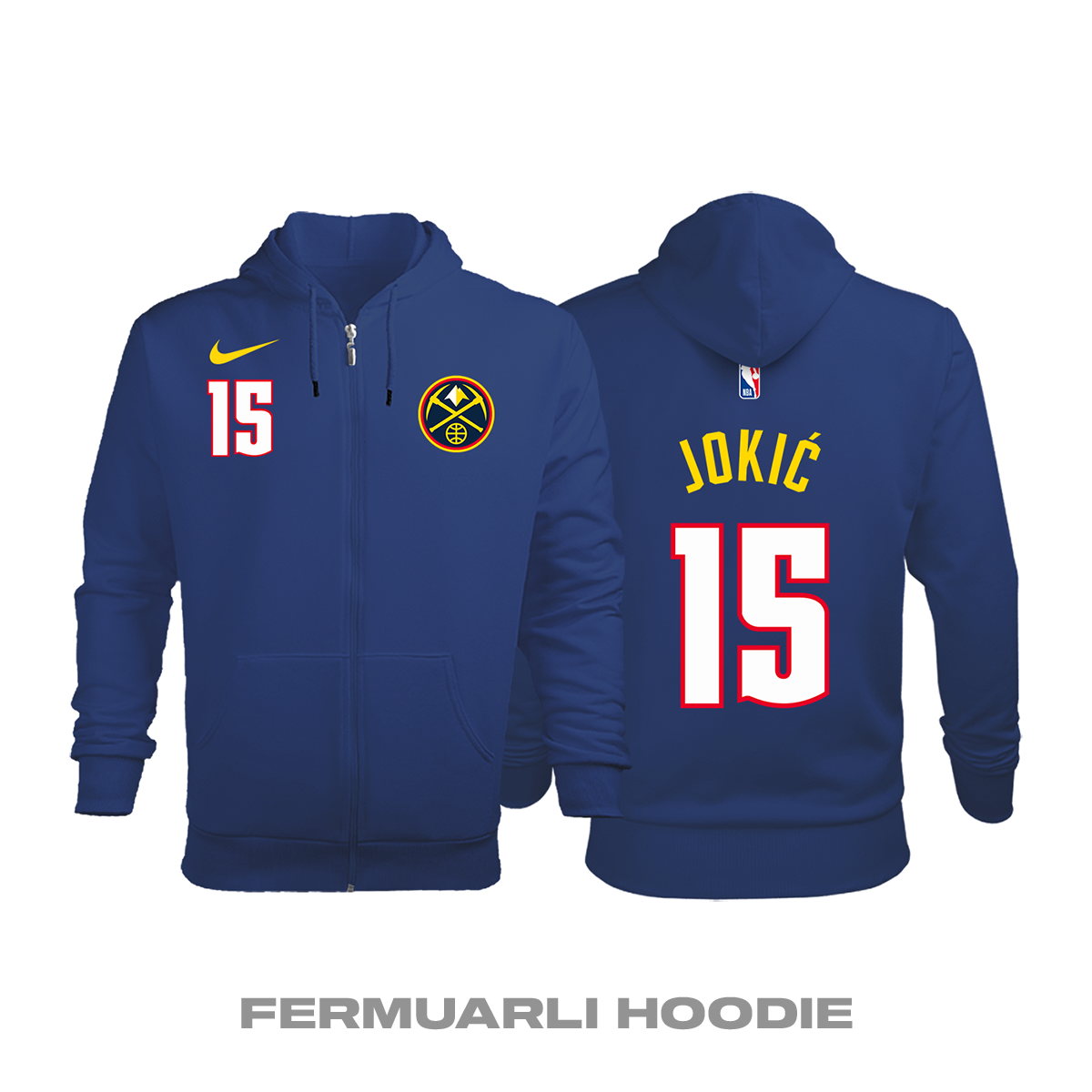 Denver Nuggets: Icon Edition 2018/2019 Fermuarlı Kapüşonlu Hoodie