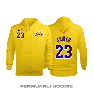 Los Angeles Lakers: Icon Edition 2018/2019 Fermuarlı Kapüşonlu Hoodie
